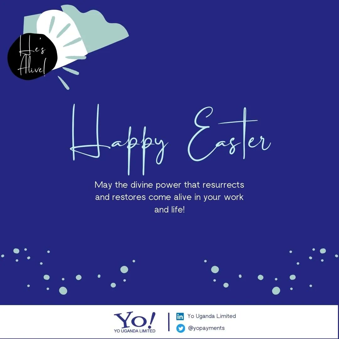 yopayments's tweet photo. Yo! Uganda wishes you and your loved ones a Happy Easter. https://t.co/HvCZ0OgZgk
