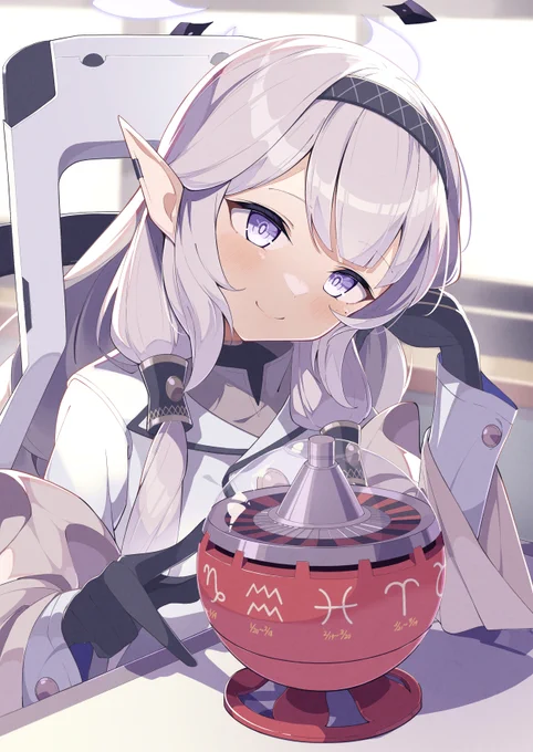 超天才清楚系病弱美少女ハッカーのイラストです  #ブルアカ