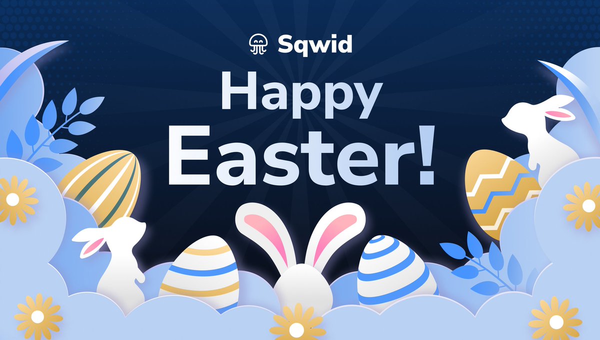 sqwid_app's tweet image. Wishing a #HappyEaster to all!

May the gentle warmth of Easter’s embrace fill your heart &amp;amp; life with love, joy, and cherished moments!

Team #Sqwid sends our warmest wishes to all!