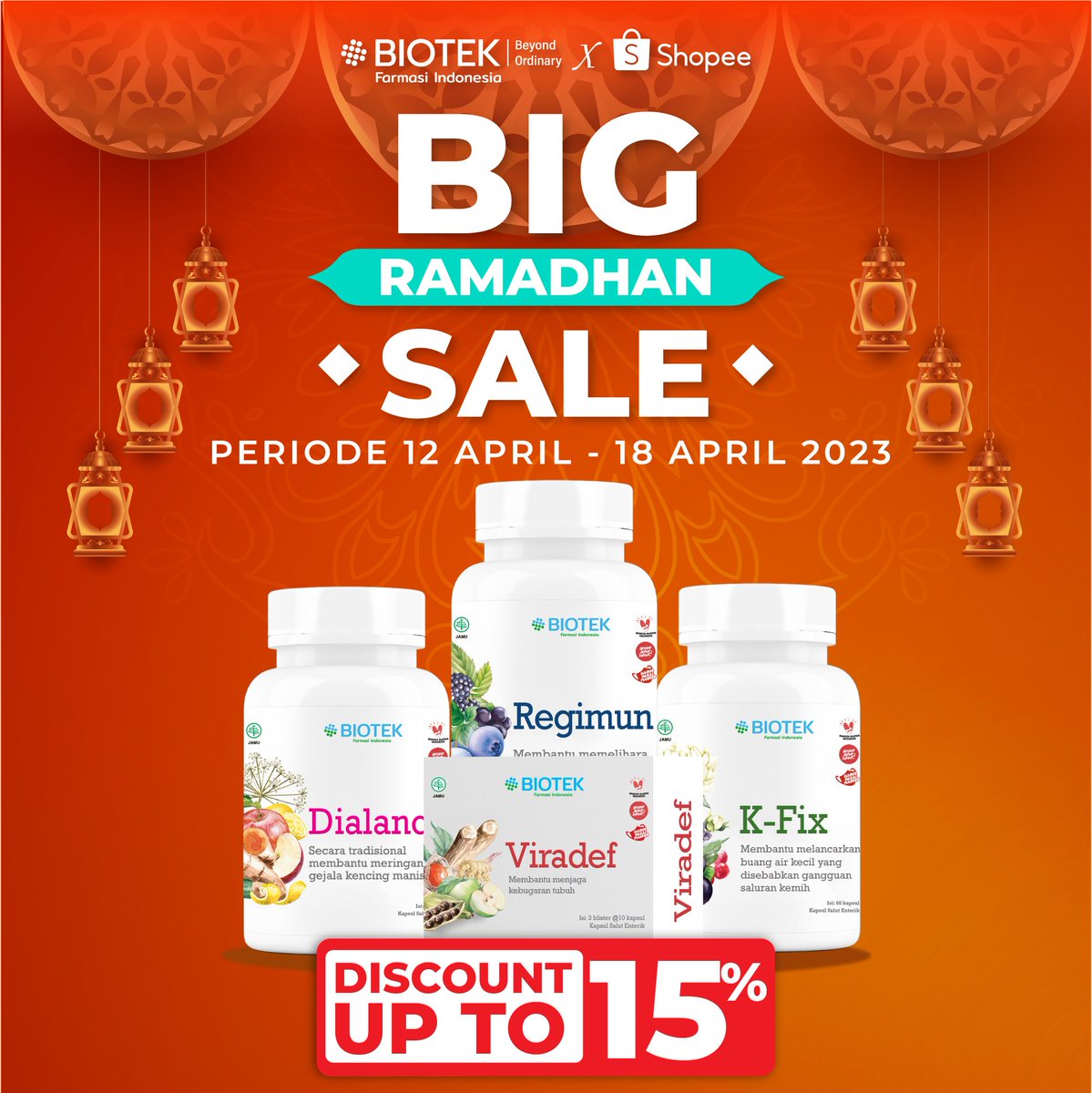 BiotekFarmasi's tweet image. Promo promo 🥳🥳🥳
Dicatat tanggalnya

Hanya di official account Biotek Farmasi Indonesia

Percayakan kesehatan kamu pada Biotek
#produkakanakbangsa #obatterbaikdunia #healthgoal #sehat #puasa #sahur #imun #herbalmedik
