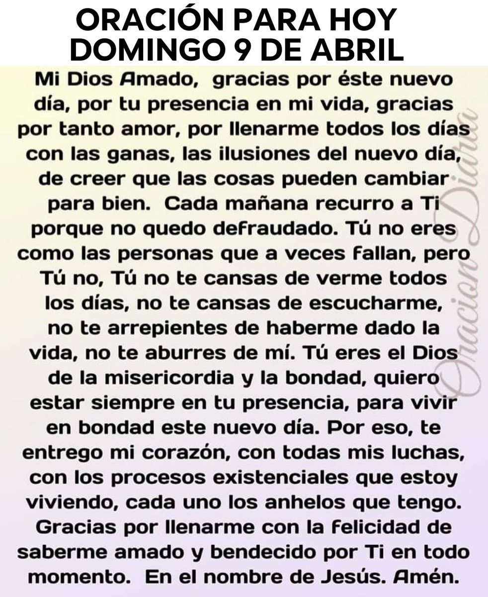 oracionsanadora's tweet photo. Oración para hoy domingo 9 de abril de 2023. https://t.co/jnLaHdGsGv