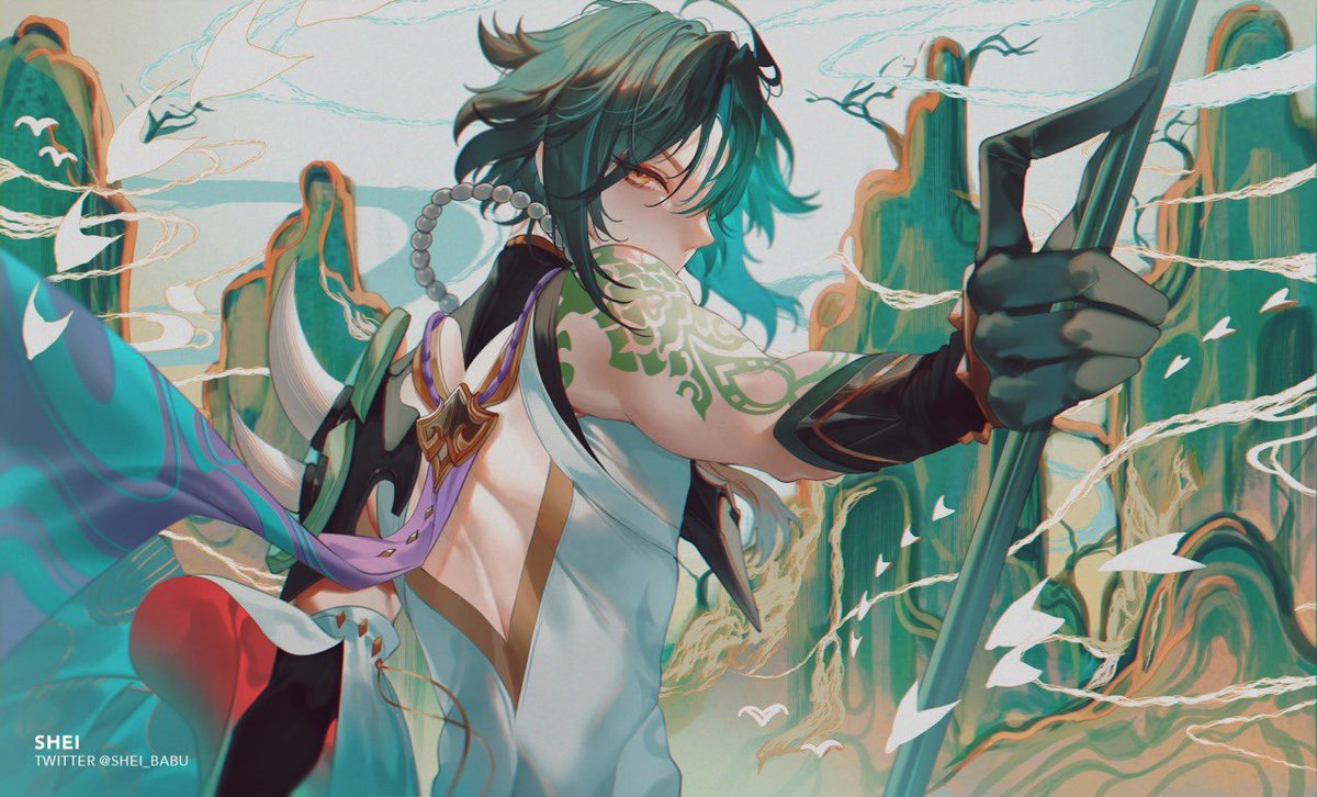 shei_babu's tweet image. Qrt the character vs how you drew the character 🦜