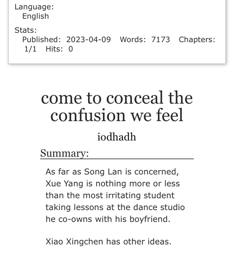 _iodhadh's tweet photo. come to conceal the confusion we feel • Songxuexiao • Rated E

🌇 Songxiao own a dance studio
🌇 Xue Yang takes private lessons
🌇 Xiao Xingchen has a scheme
🌇 Song Lan wasn’t expecting any of this
🌇 it’s a ballroom dance AU

https://t.co/O8otzrkbik https://t.co/mKGnROfJPe