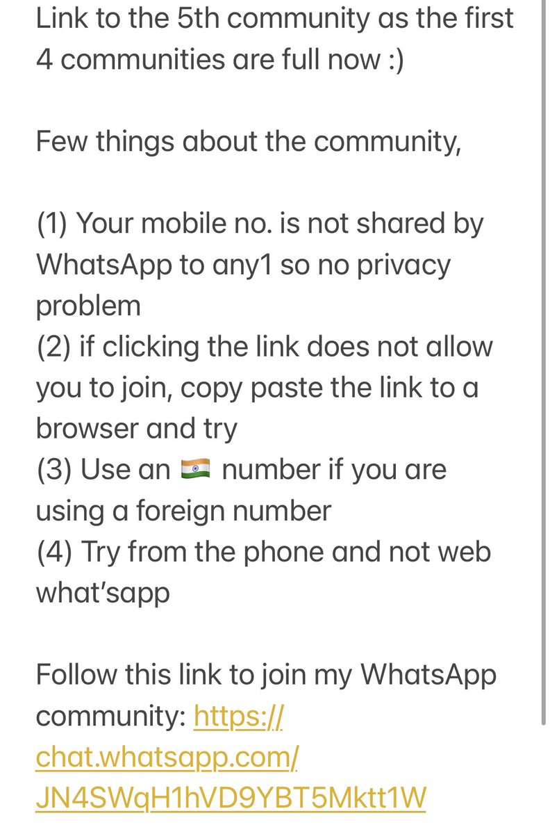 I have started a WhatsApp community to help you in your investing ...