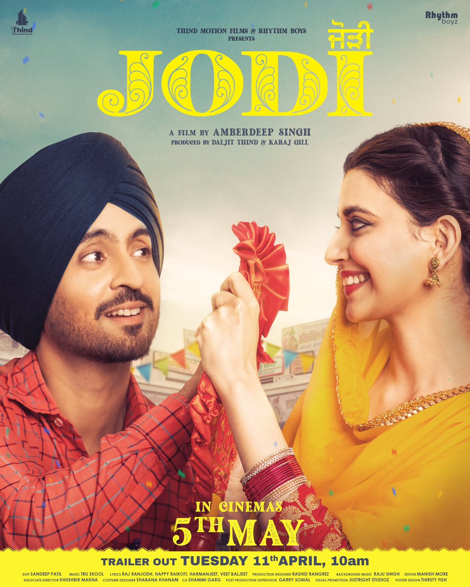 diljitdosanjh's tweet photo. JODI - Trailer Out Tuesday 11th April 10am IST https://t.co/56FcMlNTuj