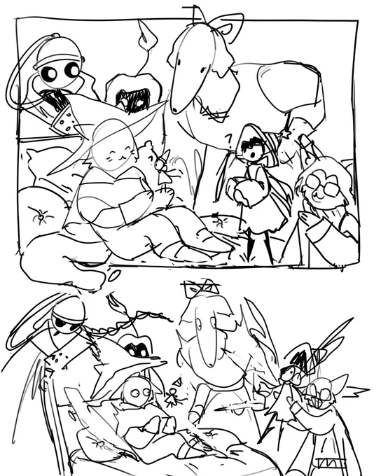 by order: @PodoroVines -> @GOMILLUST -> @archiiiiiii__ -> @PodoroVines 
