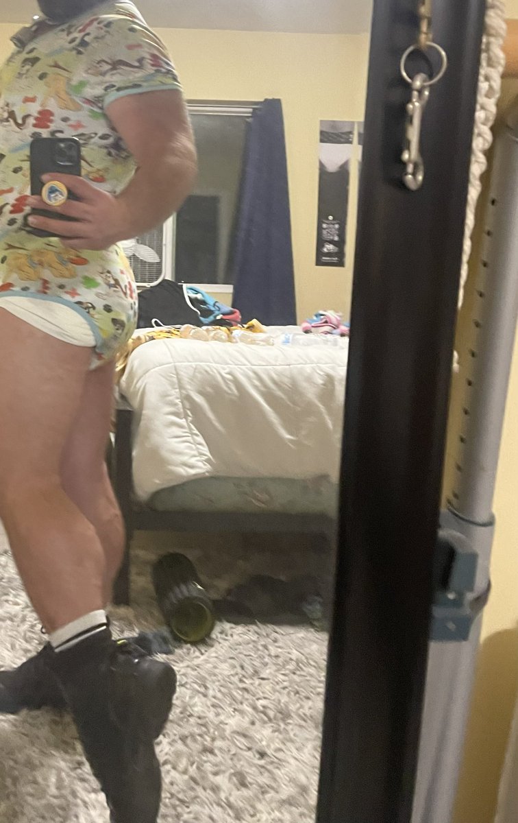 puptusk's tweet photo. Diaper boy, muscle boy, your boy?! One day I’ll find my match 😋🥰❤️ #timeforachange https://t.co/MV1QkiA3i2