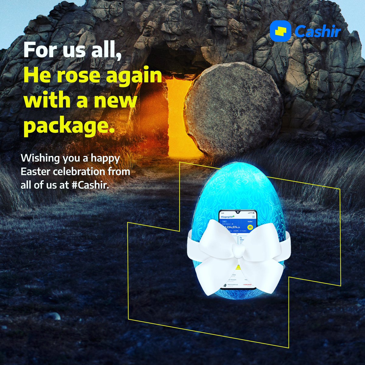 A gift for a gift. Happy Easter to you all 🐣
Regardless of how you celebrate Easter, we are always rooting for you! 

#cashir #bankingapp #momo #cash #finance #easter #celebration #fintech #cashirapp
