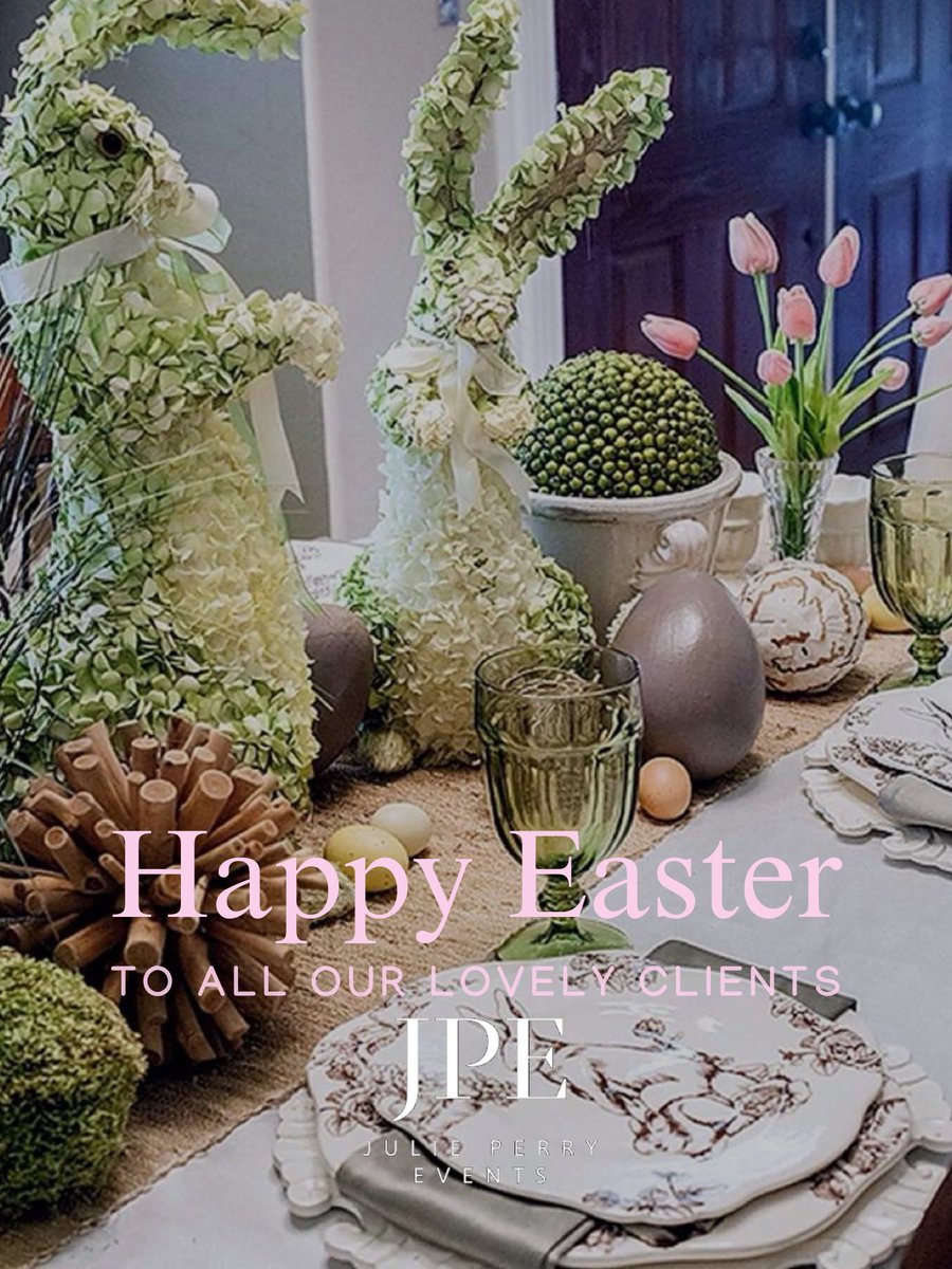 Happy Easter to all our lovely clients 🐇🐣🥰

#julieperryevents #happyeaster #eastersunday #easterbunny #eastertable #bankholidayweekend #bankholidayvibes #eastereggs #easterdecor