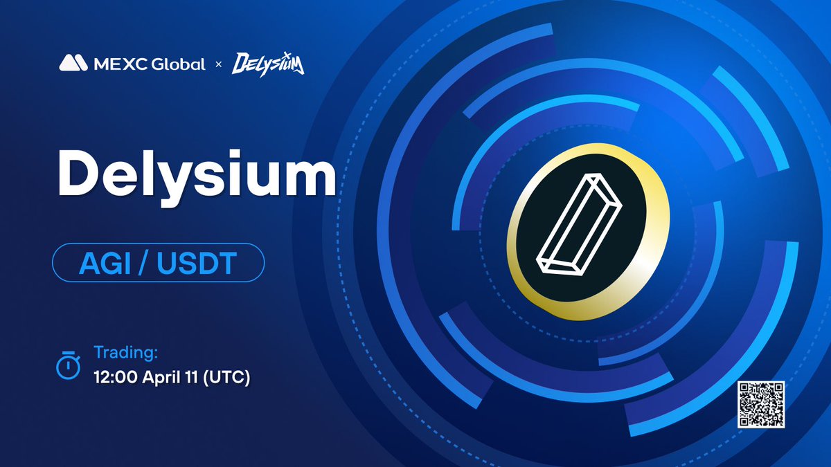 🚨#MEXC new listings alert!  

📈MEXC will list <a href="/The_Delysium/">Delysium - $AGI 🟨</a> in the Innovation Zone and open trading for the $AGI/USDT trading pair.   

🔹Deposit: Opened 
🔹AGI/USDT Trading: 12:00 Apr 11 (UTC)  

Details: bit.ly/3Kq8xbG

#Delysium #MEXCGloal