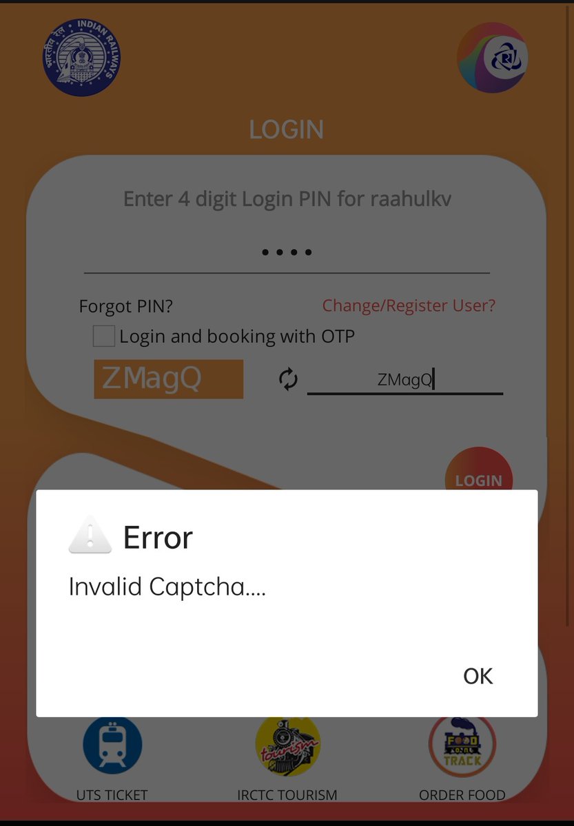 raahulkv's tweet photo. I couldn't understand how the #captcha was wrong.

@IRCTCofficial https://t.co/4LGeyuF6gj