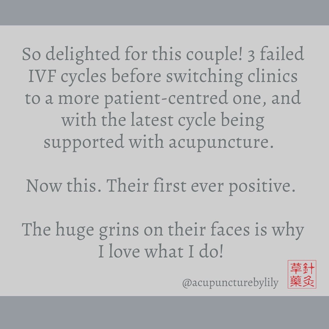 So delighted for this couple who’d had 3 failed IVF/ICSI cycles before coming to see me.  Due to blocked tubes, IVF was still needed, but #acupuncture helped both partners physically and emotionally  in prep for their 4th cycle - now this. First ever positive - congratulations!