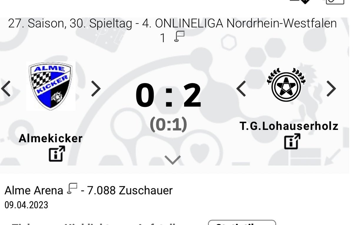 almekicker's tweet photo. Trotz 0:2 Niederlage zu Hause gegen Lohauserholz bleiben 7 Punkte Vorsprung auf einen Abstiegsplatz bestehen. Noch 4 spannende Spiele. https://t.co/JrkO9vruFC