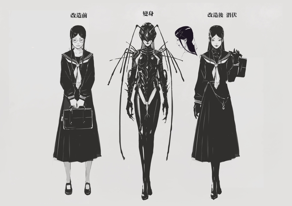 induposu02's tweet photo. 人外改造人 恐怖組織幹部 蟑螂女設定 #人外 #改造 #昆虫 #改造人 #組織 #幹部 #JK #ゴキブリ #少女 #怪人 https://t.co/8TlCpMj6jF https://t.co/JWU3y1gCZu