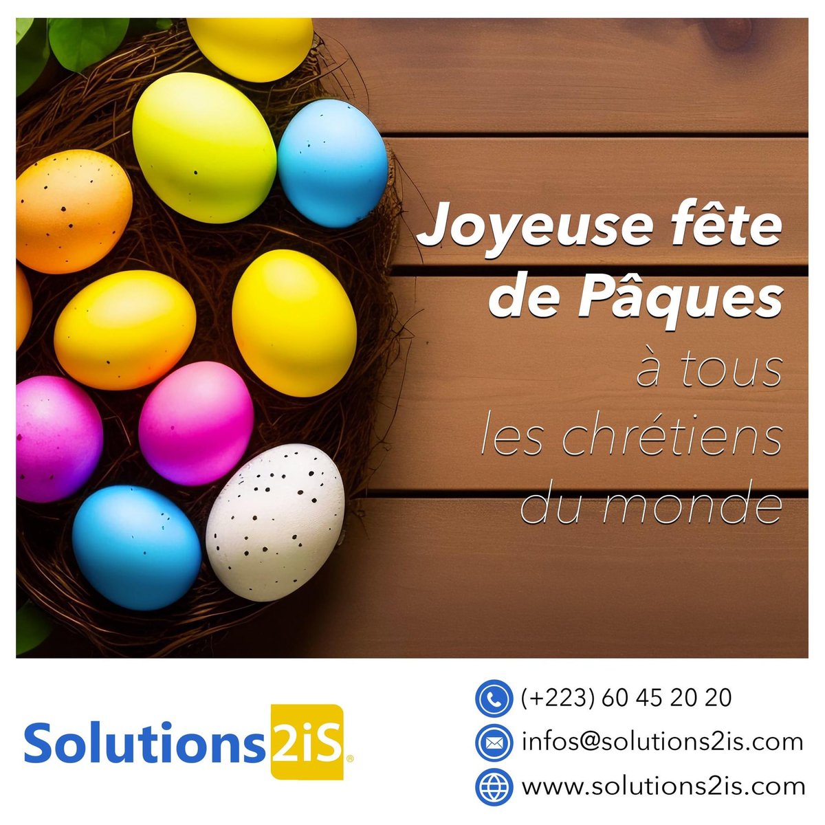 solutions2is's tweet photo. Nous souhaitons à toute la communauté chrétienne une joyeuse fête de pâques.
#Solutions2is
#TransformationDigitale
#Paques https://t.co/zUg2dSXOol