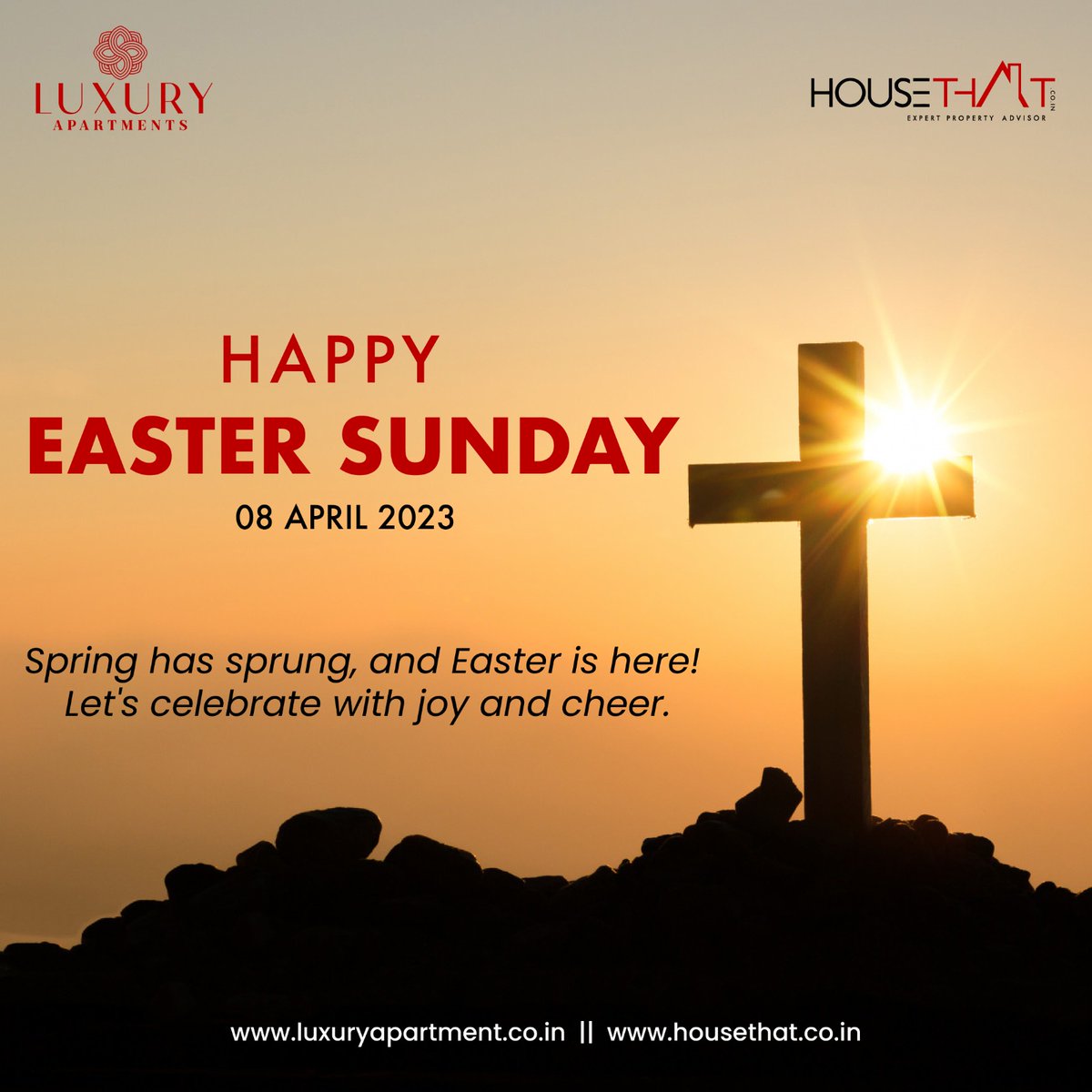 HouseThat2's tweet photo. Today, we celebrate new beginnings and the resurrection of Jesus Christ. May this Easter bring you renewed hope and faith in all that is good. Happy Easter to you and your family!

🙏🌷 #EasterSunday #Resurrection #Jesus #Luxuryapartments #housethat #JesusChrist #EasterSunday2023 https://t.co/IE4MY5iP0u