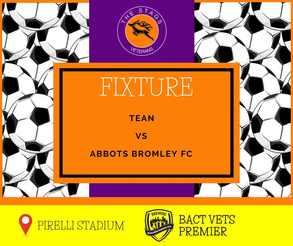 abfcvets's tweet photo. NEXT GAME | The first game of the season will be against a strong Tean side. 

🏆 @BurtonAlbionCT Vets Premier
🗓 April 21
⏰ 7pm
📍Pirelli Stadium

🧡 💜 🦌 https://t.co/dWVkVUm3zT