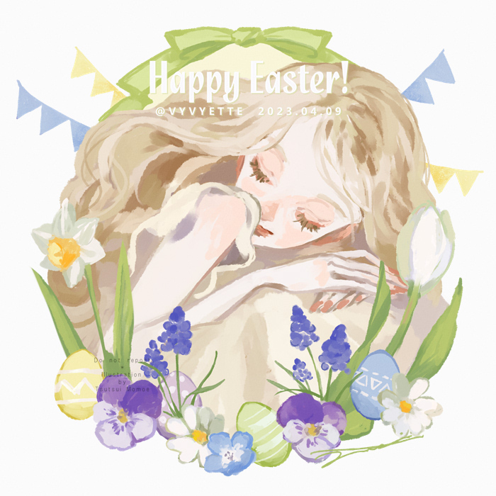 1girl flower solo closed eyes long hair white flower blonde hair  illustration images