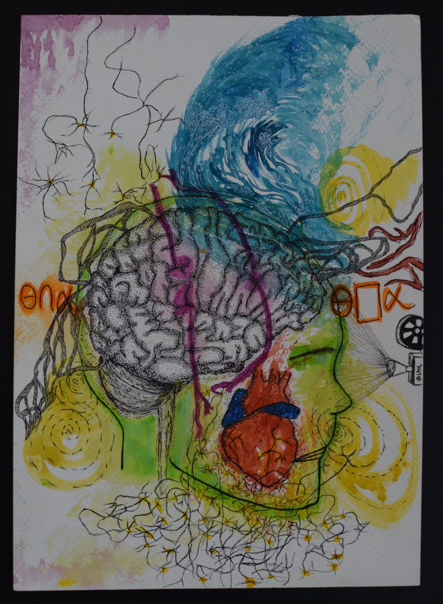 Dramatisation part 2…

Information processing through a turbulent filter…

#scicomm #sciart 
Heart in the mouth as a metaphor for anxiety + Frontal &amp; Attention Network hypo–connectivity + Frontal &amp; Affective network hyper connectivity 

inspired by cambridge.org/core/journals/…
