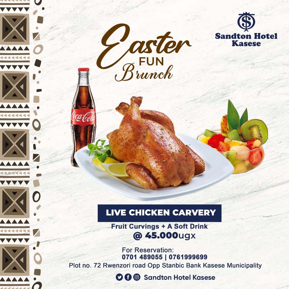 A Happy Easter to you all from us❤️
God bless the food, day and journey mercies to all even those having Easter with us at Kasese Sandton Hotel #Facts_About_EasterSunday #Easter2023 #heisrisen #Cinderella #JohnWick4