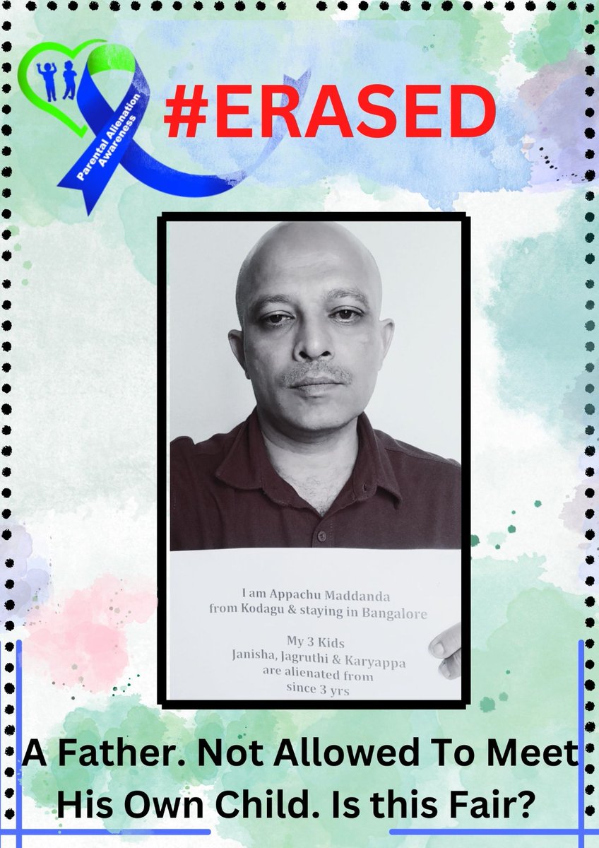 Hostile Aggressive Parenting needs to be addressed. April 25, 2023 is #ParentalAlienation awareness day. Children in India are losing loving parents ���
It's Child Abuse
Children deserve 100% custody of both parents
#ErasedFamily #HaaraNahi
<a href="/KirenRijiju/">Kiren Rijiju</a> <a href="/Tejasvi_Surya/">Tejasvi Surya</a>