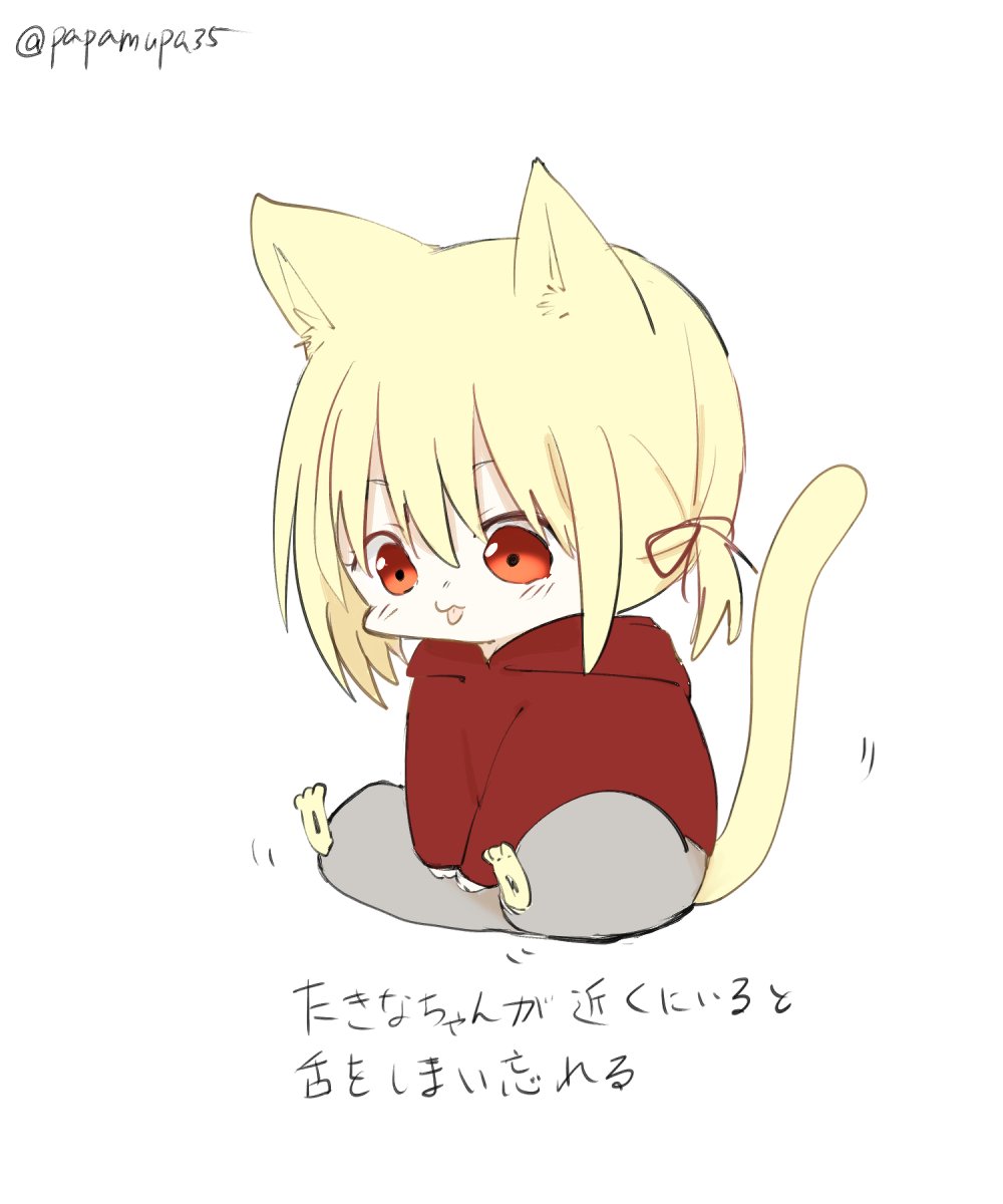 1girl animal ears tail blonde hair solo cat tail cat ears  illustration images