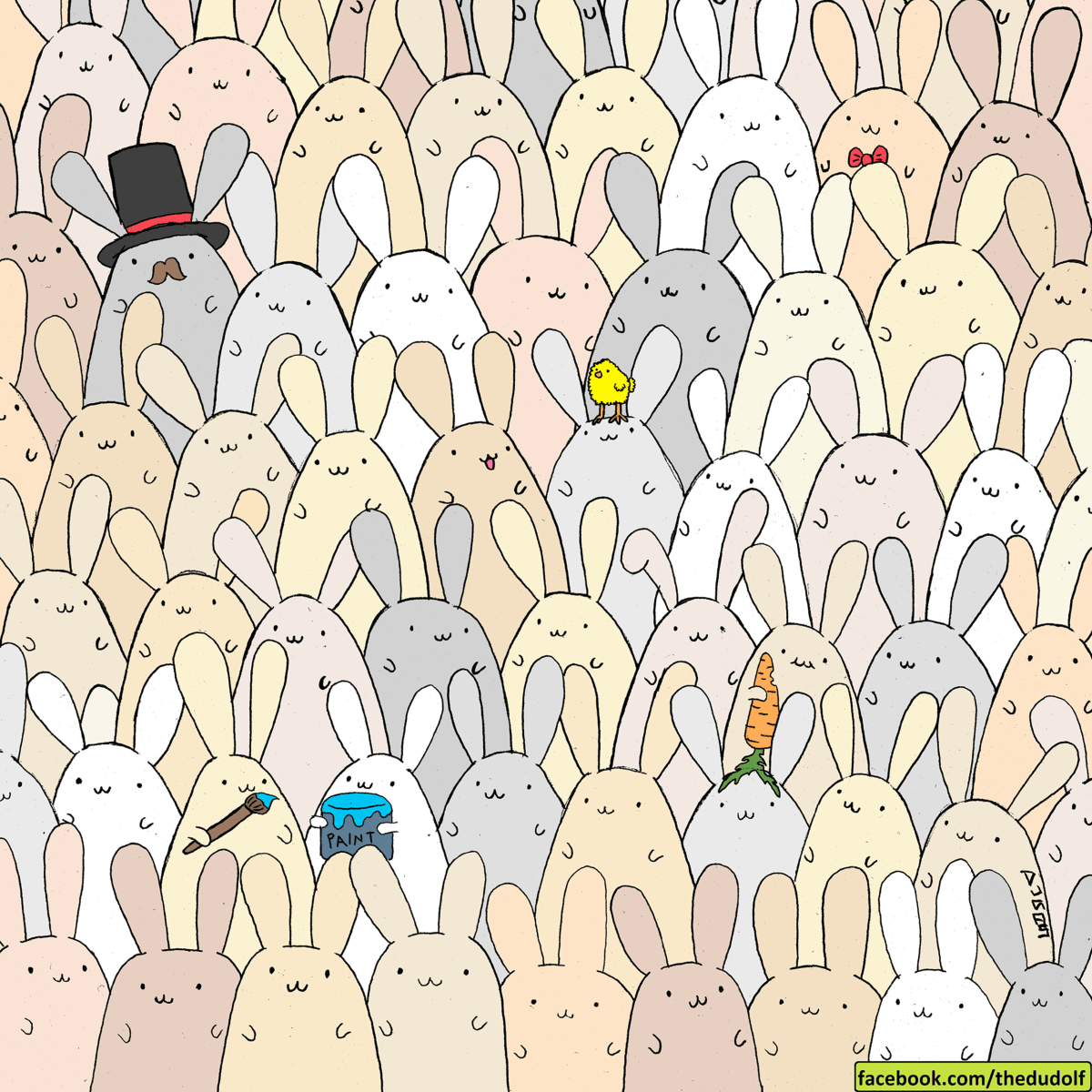 9GAG's tweet photo. Can you find the egg among the rabbits? #Easter

✍🏻 @thedudolf https://t.co/SlDb6PFqy0