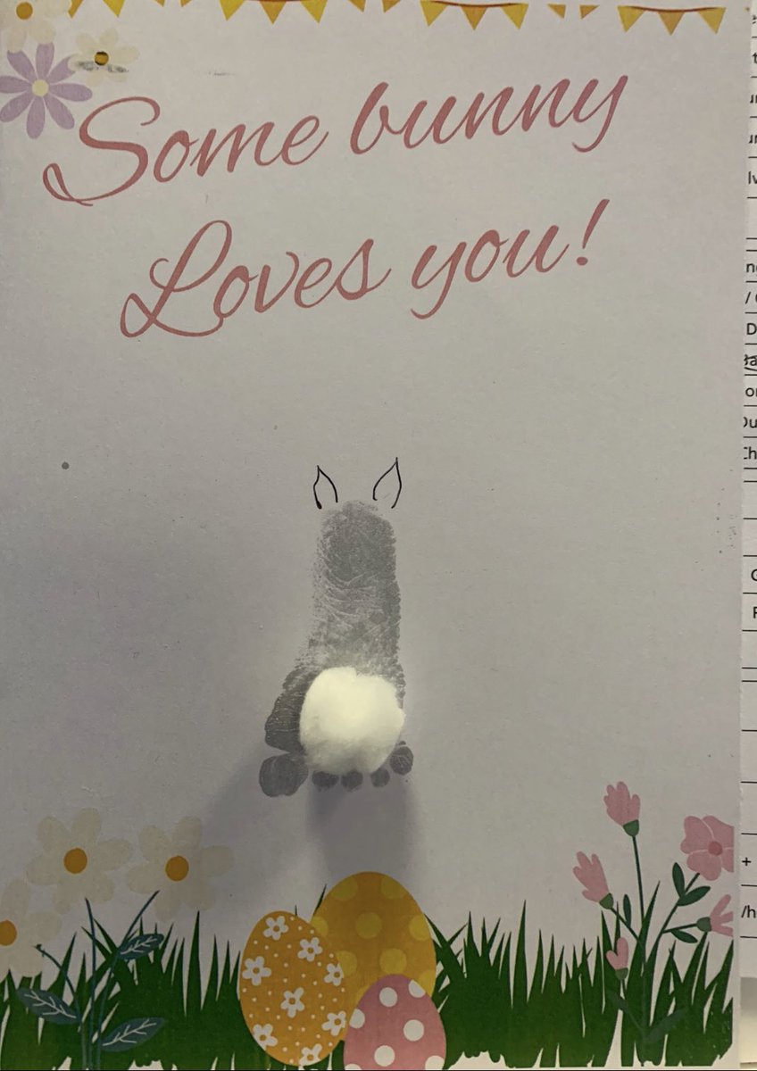 Seems the Easter bunny hopped by again last night to help our babies make some super cute cards ❤️❤️ #easter #hoppingaround #amaingstaff #somebunnylovesyou