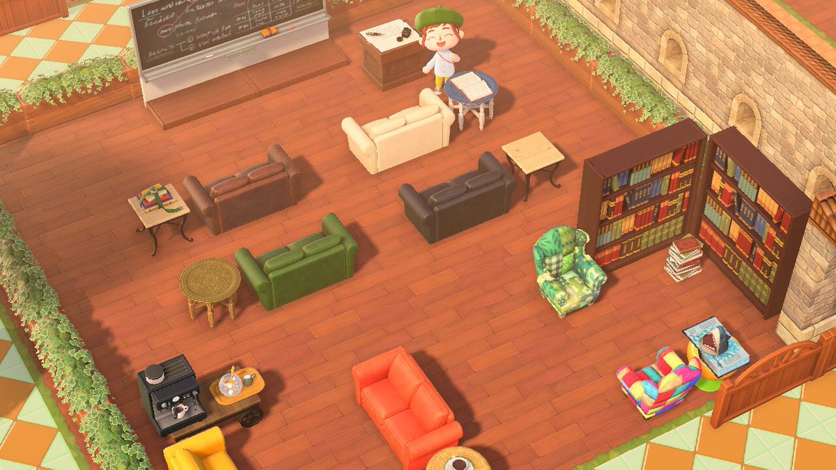 外国語の教室📝ソファーで授業受けるとかやってみたい！
#ACNH
#AnimalCrossing 
#島クリ