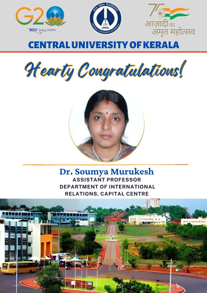 We congratulate Dr. Soumya Murukesh on receiving authorization from the Indian Council for Philosophical Research for a major project, 'Exploring the Philosophy of the Tradition and Cult of Sri Rama in the Culture of Kerala.' 

#achievement #research #facultyexcellence