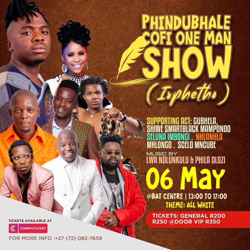 Phindubhale Cofi One Man Show Bat Centre All White please get your tickets🙏  R200 R250 at the door.

computicket-boxoffice.com/e/phindubhale-…