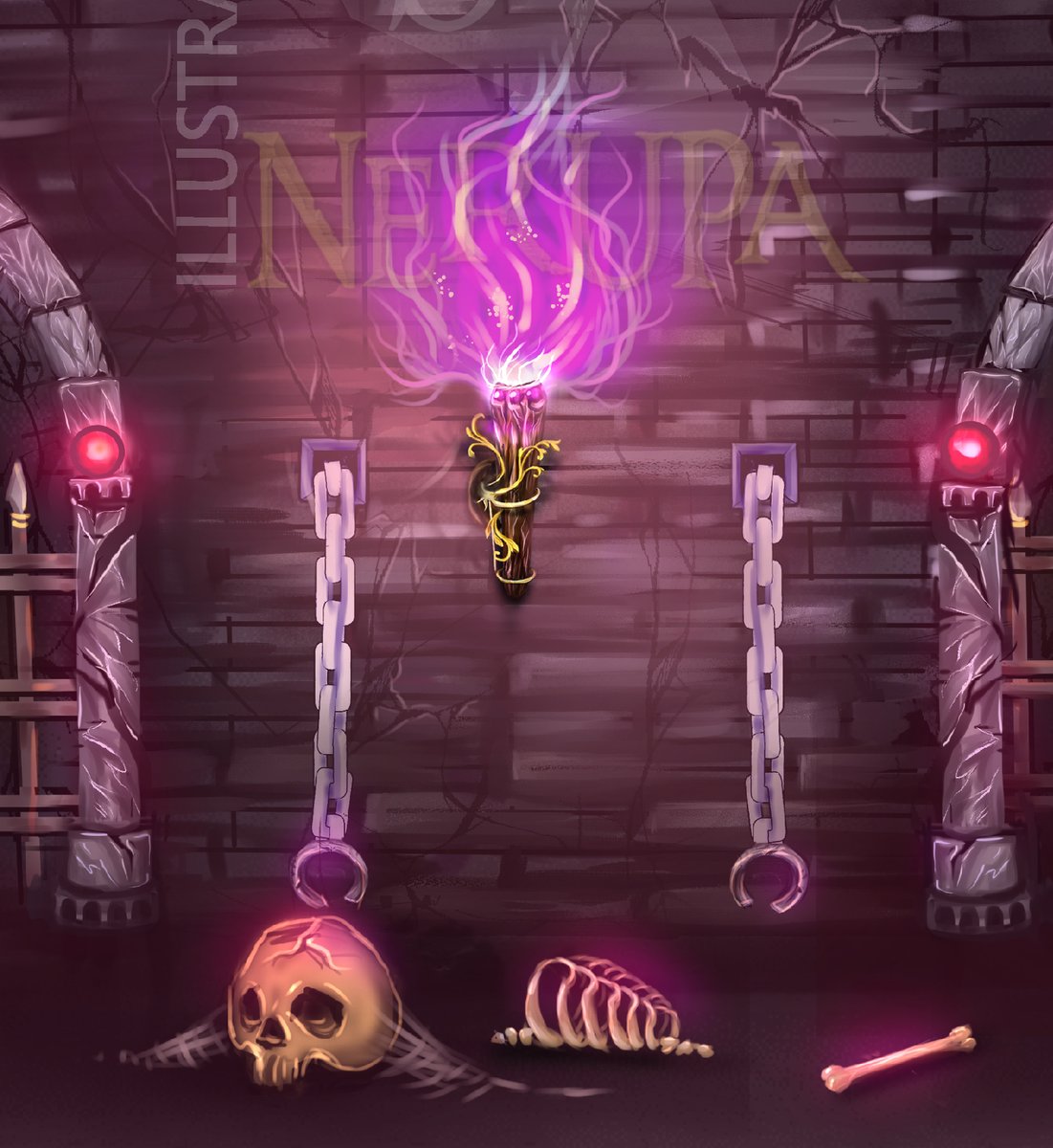 NerupaStudios's tweet photo. Dungeon battleback for RPG Maker MV-Leyline Chronicles 2
#rpgmaker #rpgγγ―γΌγ«MV #game #gameart #battlebacks #illustration #dungeon #fantasy #CLIPSTUDIO #CLIPSTUDIOPAINT #freelancer #illustrator #dekaystudio #leylinechronicles2 #gargyles #torches #magical #fire #light #purple https://t.co/TKVytxPjeU