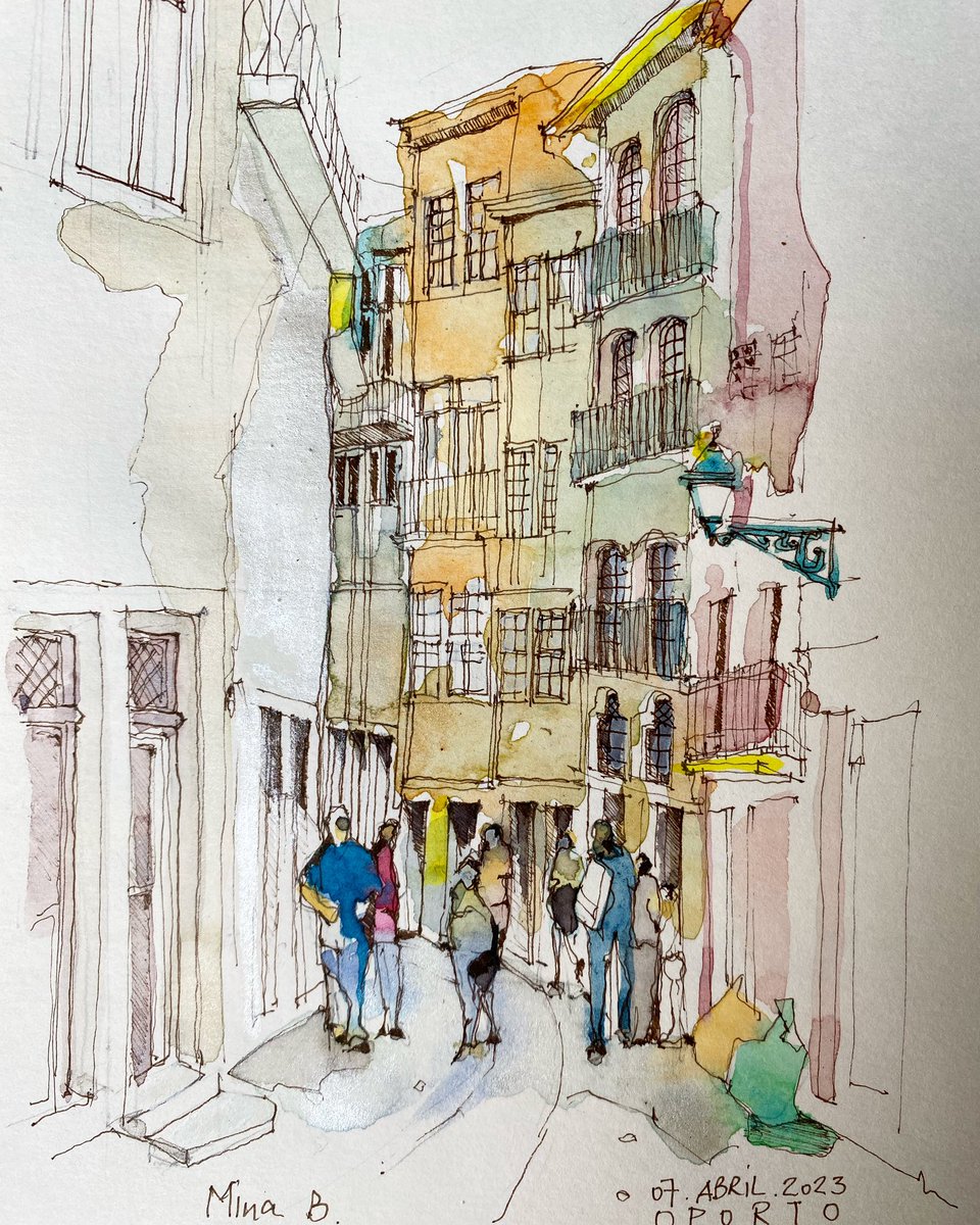Oporto #oporto #porto  #inkandwatercolor #watercolor #cuadernodeviaje #dibujorapido #schmincke #artterapy #pintoloqueveo #skechbook #dibujodelnatural #tinnitusterapy