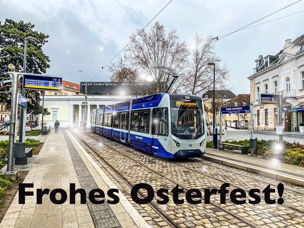 paulgregor23's tweet photo. Frohe 🐣 Ostern! #BadnerBahn #Felxity #Tw500 #Solo #BadenJosefsplatz #Lokalbahn #Stadtregiotram https://t.co/SrrbHsgyhs