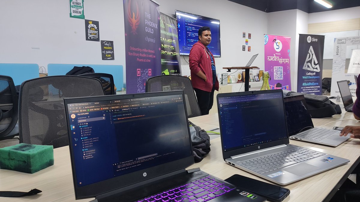 Attending the Sudans Tech  In-Person Chennai meet-up “Web3 Sangam '' hosted by  <a href="/SudansTech/">Sudan's Tech</a> (<a href="/mohitsharma_09/">Mohit Sharma #HackTheMountains</a>) about @Trikon_official 
<a href="/PhoenixGuildHQ/">The Phoenix Guild</a> <a href="/TPG_Chennai/">TPG Chennai Chapter</a>
(<a href="/ovia_seshadri/">Ovia Seshadri</a> <a href="/VennilaSeshadri/">Vennila Seshadri a.k.a Nila</a> ) 
<a href="/5ireChain/">5ireChain (What's cooking?)</a> (<a href="/Siddhartha_2345/">Siddhartha Bhattacharjee</a> ) 5th industrial revolution
#sudanstech #web3sangam