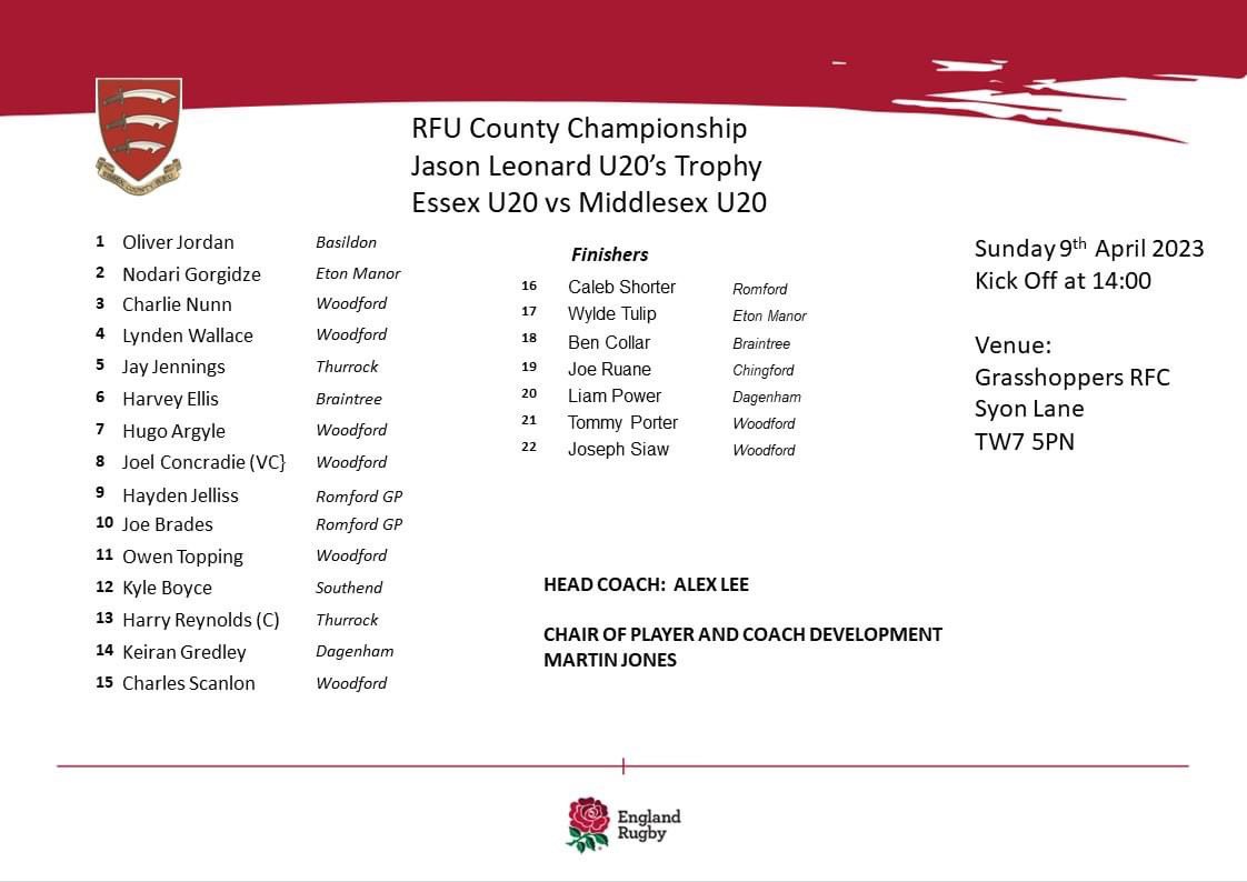 Good luck to alumni Ben and Harvey today playing for <a href="/EssexU20rugby/">Essex U20 Rugby</a> go well lads #weareveryproud #BRA 🟠⚫️🟠⚫️
