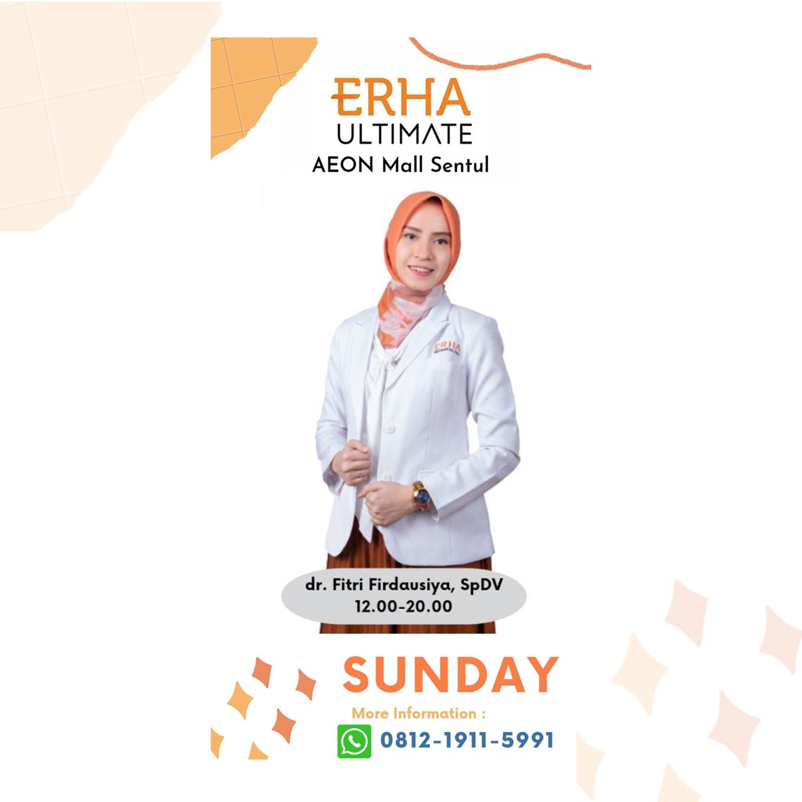 mrlogix's tweet image. *Jadwal Praktik dr. Fitri Firdausiya, Sp.D.V.*
🕐Minggu, 12.00-20.00
🏢Erha Ultimate @ AEON Mall Sentul

#dermatologist #spesialis #kulit #skin #health #dermatology