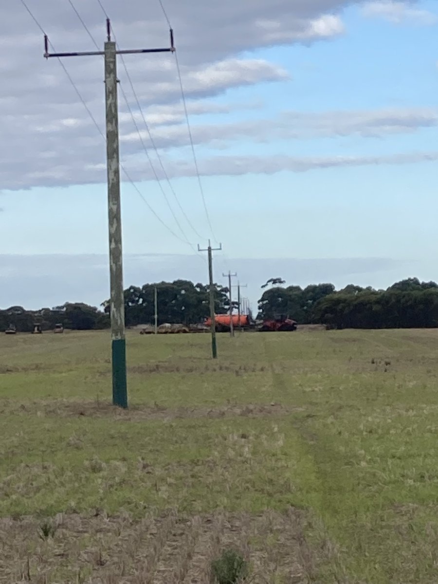 Seeding around power poles… what could possibly go wrong ?? 🤞😎