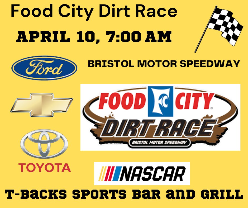 T-Backs Sports Bar and Grill is your stop to watch all the action of Nascar. We have the Food City Dirt Race  Monday morning from Bristol Motor Speedway at 7:00am. #NASCAR #angelescity #Pampanga #tbackssportsbarandgrill #BristolMotorSpeedway https://t.co/tbkiVu3Nnp