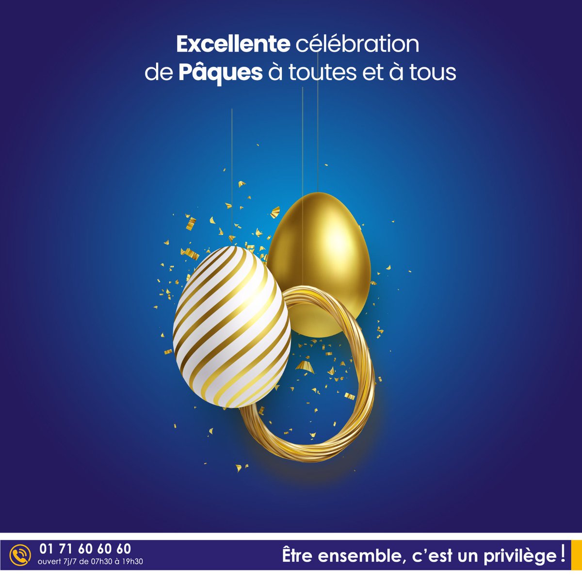 Mugefci's tweet photo. La MUGEF-CI souhaite une excellente fête de Pâques à toutes et à tous.

#MUGEFCI #paques2023 https://t.co/37PMr8g4Qd