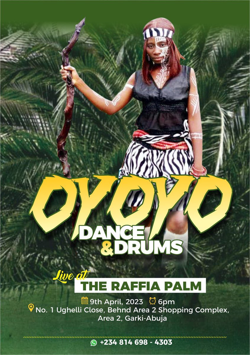 The dance of Easter around the palm @PalmAbuja. 
Today The Raffia Palm bring you Oyoyo Dance and Drum to showcase African culture.

#AbujaTwitterCommunity 
#AbujaCommunity 

@nkay_yo @MsPuti @AbujaLastBorn @abuja_baby @AbujaLastBorn @lemchi_sharon @Abujapepper @LabCoatGiirl