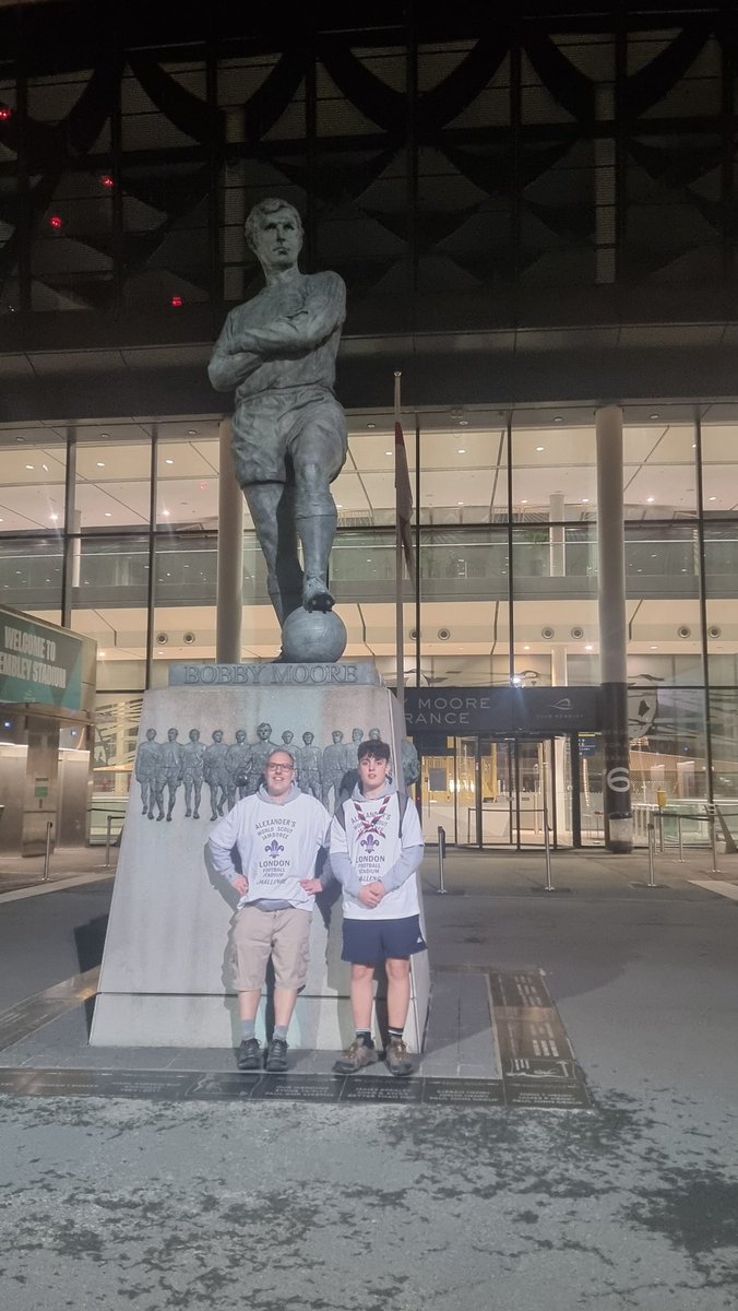 It ended up being a late finish, but they made it!! <a href="/QPR/">QPR FC</a> <a href="/BrentfordFC/">Brentford FC</a> <a href="/WatfordFC/">Watford Football Club</a> and finally arrived <a href="/wembleystadium/">Wembley Stadium</a> just after midnight! 
They've raised over £700 so far but there's still time to chip in if you want to! gofund.me/2bd3e076