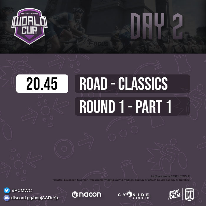 pcm_ima's tweet photo. Good morning players and welcome to day 2 of the #PCMWC
Road classic competition will start with Groups A-H https://t.co/cI9MVTPTIb