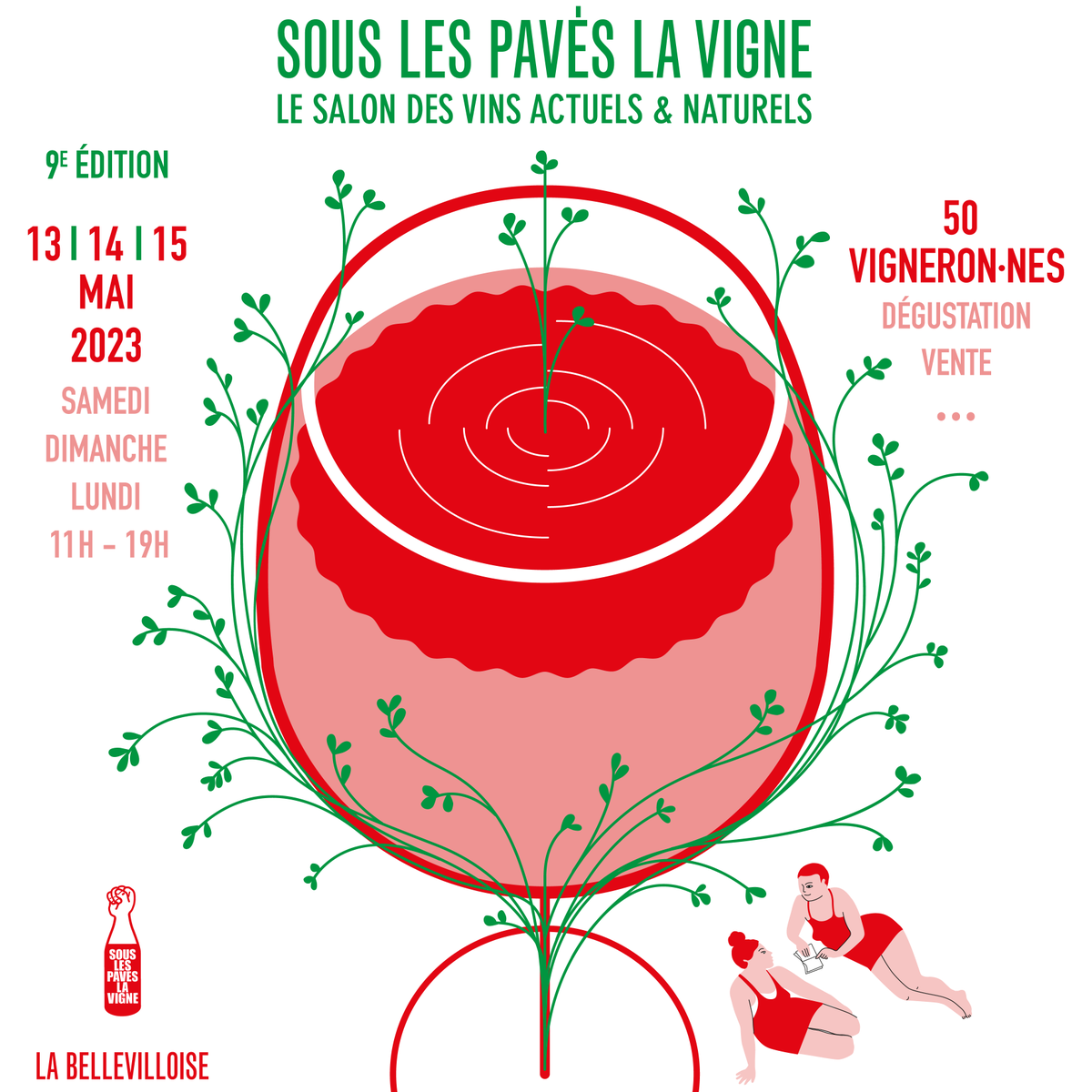 France,  Italie, Belgique, Hongrie, Géorgie, États-Unis : 6 pays, 60 domaines,  des centaines de vins naturels, de la bière, des spi, du saké...  C'est "Sous les pavés la vigne", de retour à @labellevilloise pour sa 9e édition, les 13, 14 et 15 mai ! 
🎟️ ypl.me/pWL