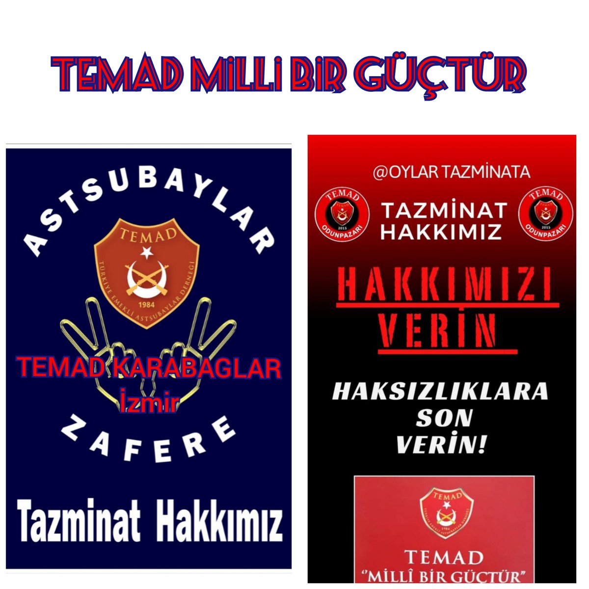#GüçlüTemadGüçlüAstsubay
Hedefi olmayan gemiye rüzgar yardım etmezmiş. Astsubayların hedefi statü, ek gösterge ve TAZMİNAT, gücü TEMAD.