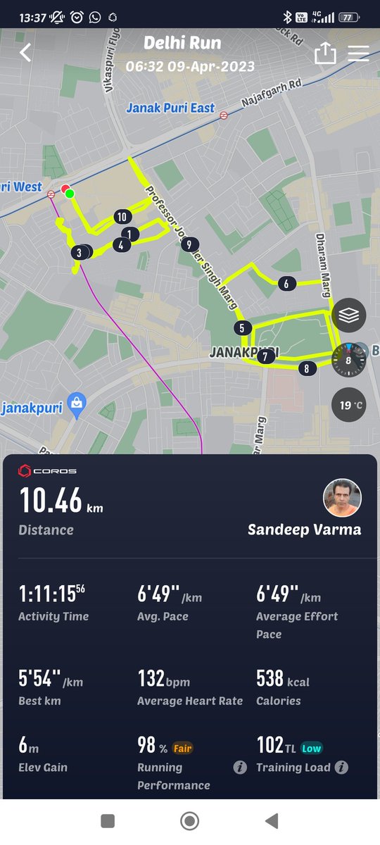 sandeepvarma15's tweet photo. Working Sunday in Delhi, but the runner in me could steal the time to do  a 10.5 k #MAFrun on a pleasant morning.
#healthylifestyle #Running4GoodHealth 
@TheFitistan https://t.co/soz8XTNRcj