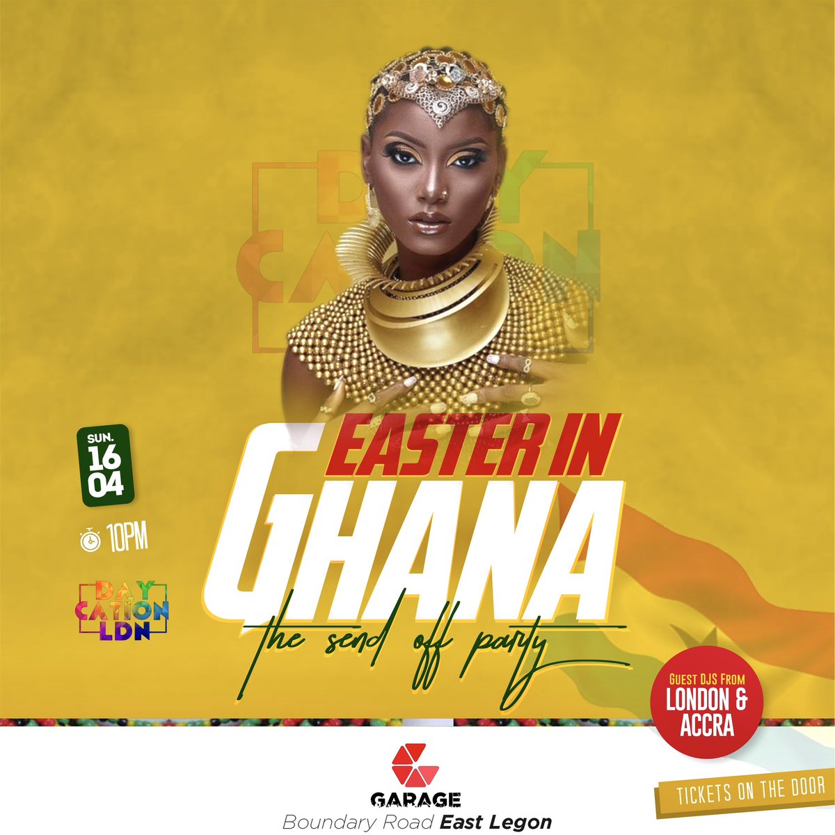 tbkevents's tweet photo. 🇬🇭 DaycationAccra 🇬🇭

The Easter Send Off Party ✈️

Finishing in style 😜

Sunday 16.04.2023

@garage_ghana 

Tickets on door 

Table booking - 00233 269862111 x 00233 551494573 https://t.co/ddMwAJziUQ