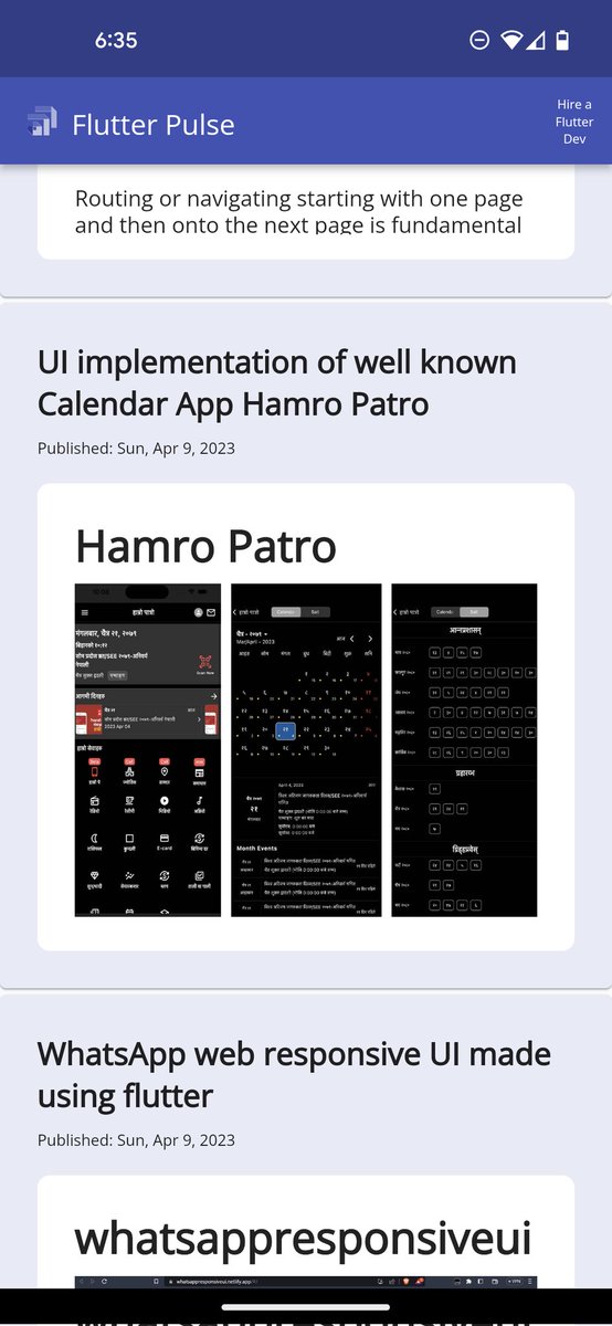 FlutterPulseApp's tweet image. UI implementation of well known Calendar App Hamro Patro

@WinShrestha1