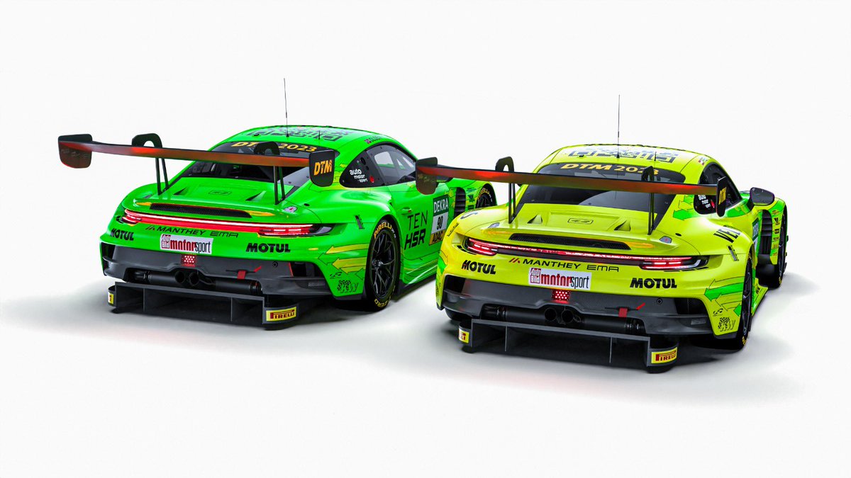 Manthey EMA is ready for the start of the @DTM season - the two 911 GT3 R will be sporting the 'Grello' design. 

The first official outing for the cars will be the DTM Test & Media Days at the Red Bull Ring on 15-16 April. 

#MantheyEMA #Porsche #Grello #DTM #DTM2023 #ranDTM