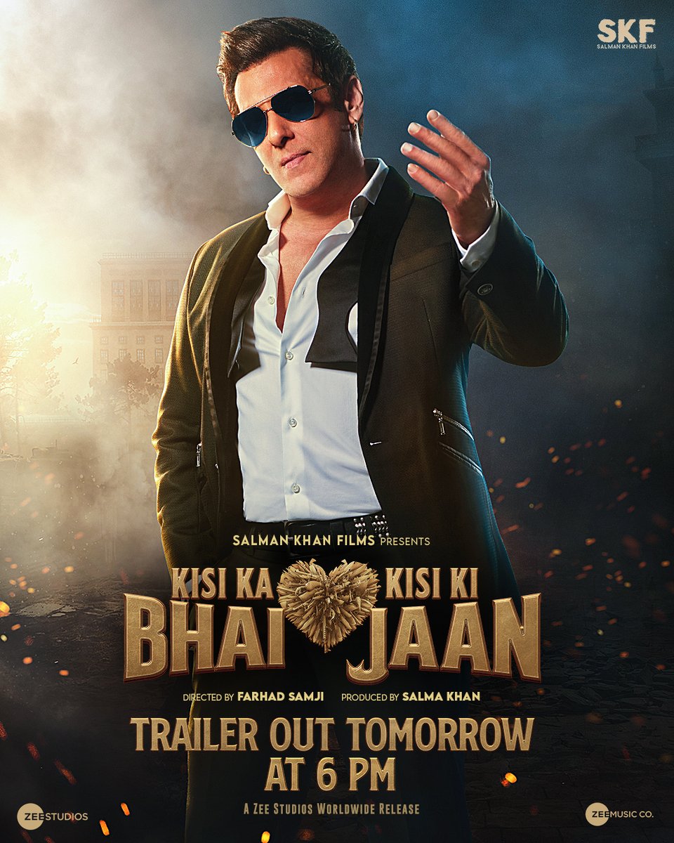 Kal apne bhai aur jaan ke saath #KisiKaBhaiKisiKiJaan ka trailer dekho

@hegdepooja @VenkyMama @farhad_samji @IamJagguBhai @bhumikachawlat @boxervijender #AbhimanyuSingh @TheRaghav_Juyal @jassiegill @siddnigam_off @ishehnaaz_gill @palaktiwarii @vinalibhatnaga1